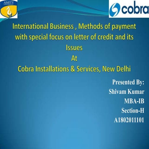 Presentation summer internship report shivam kumar_sec-h Letter of credit - m...