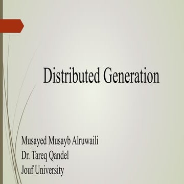 Distributed Generation  