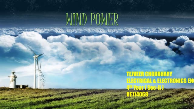 Wind Power and New Technology