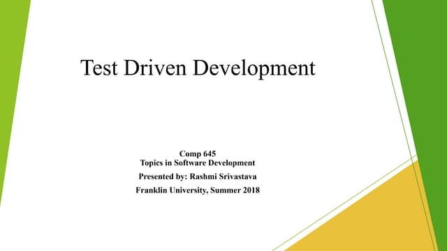 Presentation Test Driven Development