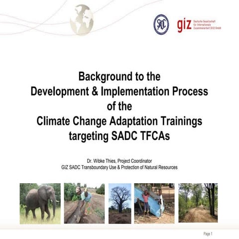 Background to the GIZ/SADC supported SADC TFCA CCA Training Programme