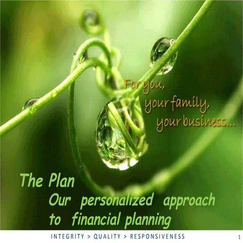Our Core Business : Holistic personalized approach to financial planning