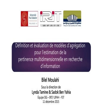 Définition et évaluation de modèles d'agrégation pour l'estimation de la pert...