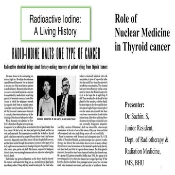 Radioactive Iodine therapy in thyroid cancer