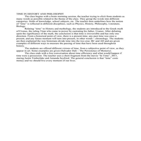 Presentation time in history