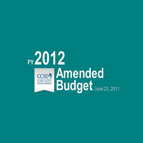 Presentation To Board-Amended Budget