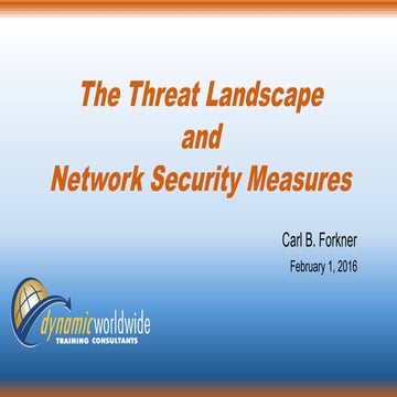 The Threat Landscape & Network Security Measures