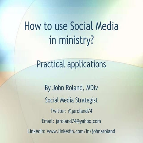 How to use Social Media in Ministry