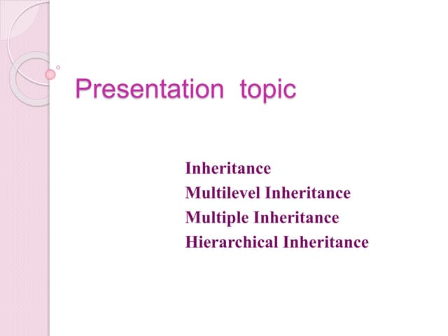 inheritance in C++ | PPT