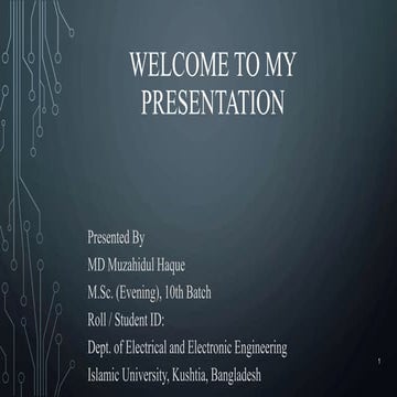 Presentation topic is transmission line