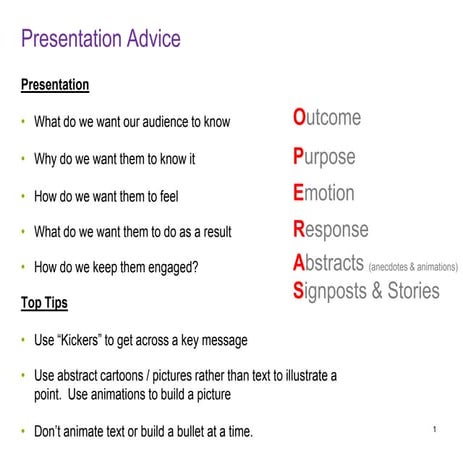 Presentation top tips
