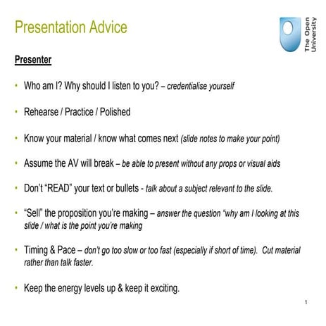 Presentation Top Tips