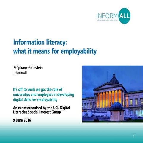 Information Literacy:what it means for employability