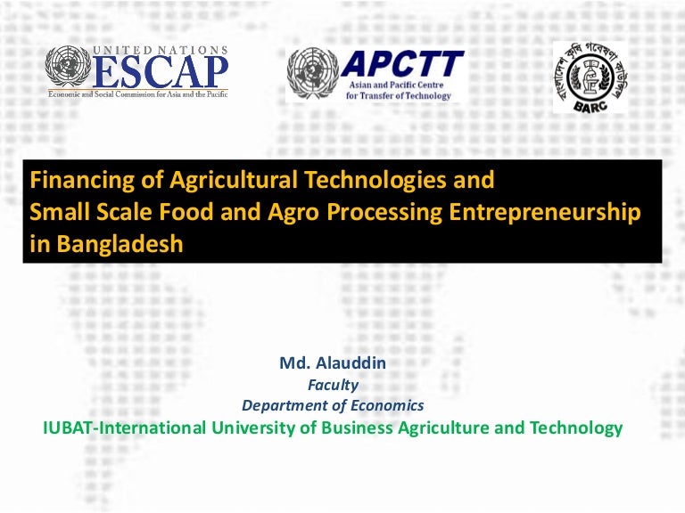 Financing Agriculture Technology Transfer In Bangladesh Financing Agriculture Technology Transfer In Bangladesh