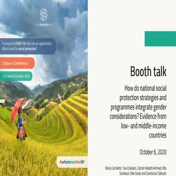 How do national social protection strategies and programmes integrate gender ...