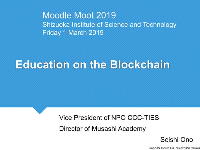 Education on the Blockchain