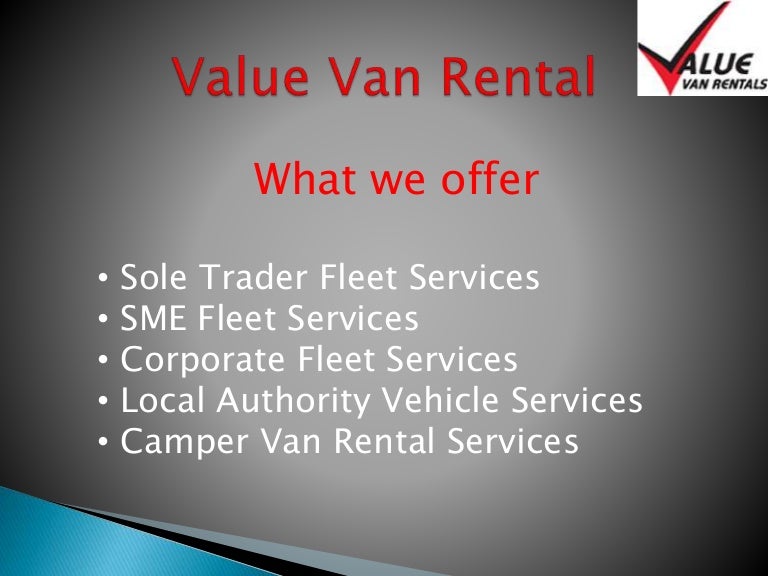 value van rental