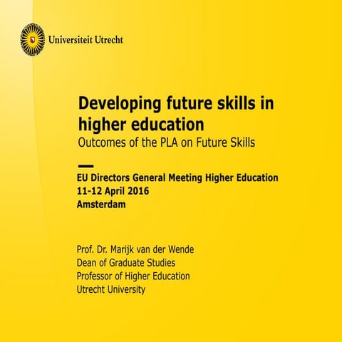 Van der wende, Marijke - Outcomes of PLA