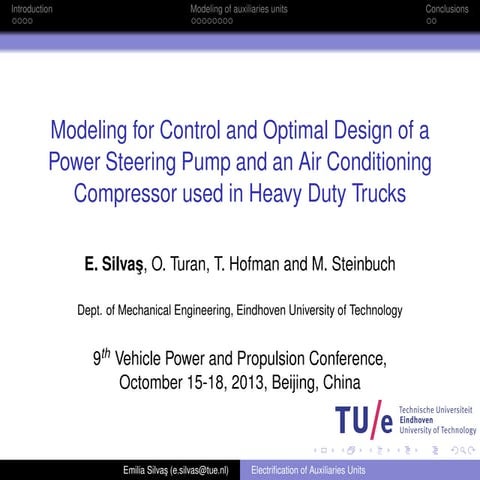 VPPC 2013, Modeling for Control and Optimal Design of a Power Steering ...
