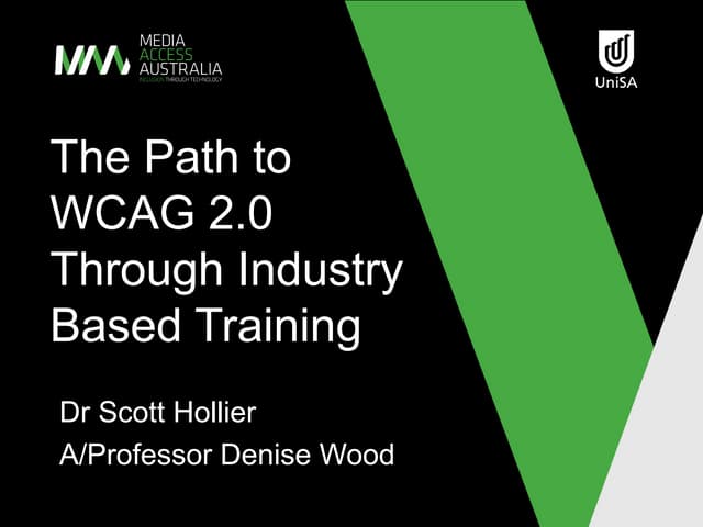 The Path to WCAG 2.0 Through Industry Based Training