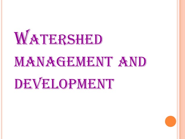 Watershed Management