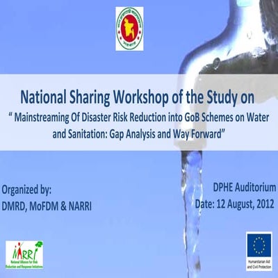 Presentation on Incorporating DRR issues into the WASH program of the Governm...