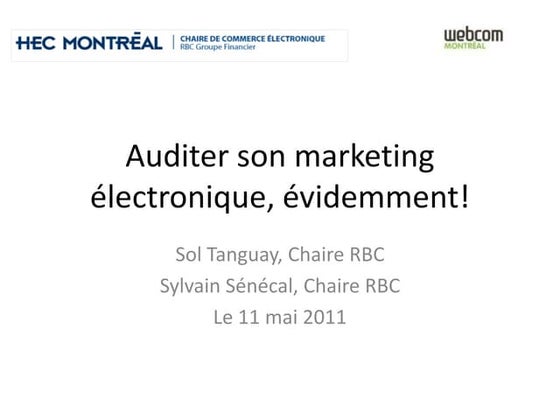 Audit emarketing - Webcom 2011
