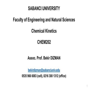 Presentation Week By Sabanci University Bekir Dizman