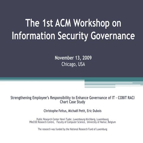 Strengthening Employee’s Responsibility to Enhance Governance of IT – COBIT R...