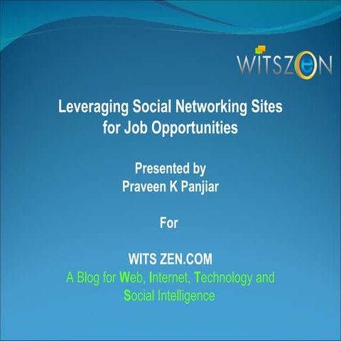 Leveraging Social Networking Sites for Job Search