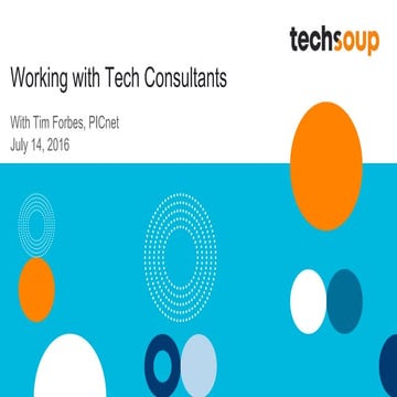 Webinar - Working with Tech Consultants - 2016-07-14