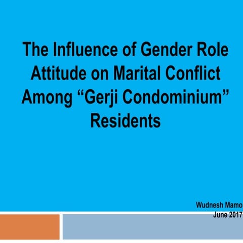The Influence of Gender Role Attitude on Marital Conflict Among “Gerji ...