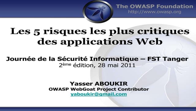 Les 5 risques les plus critiques des applications Web selon l'OWASP