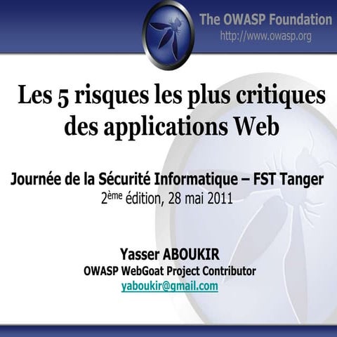 Les 5 risques les plus critiques des applications Web selon l'OWASP