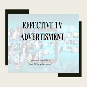 Presentation on television advertisements