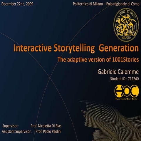 Interactive storytelling generation: the adaptive version of 1001Stories