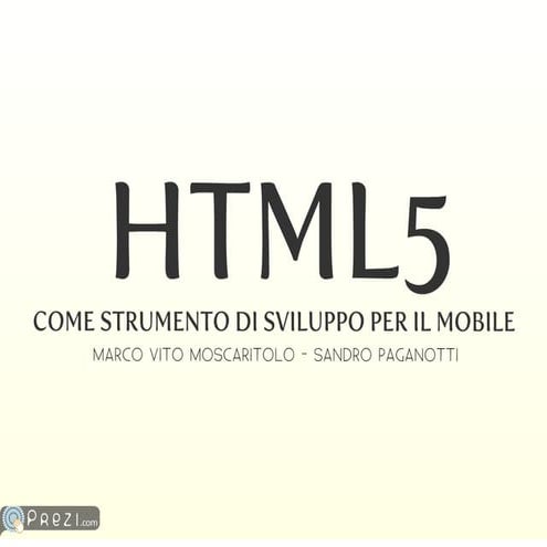 HTML5 come strumento di sviluppo mobile