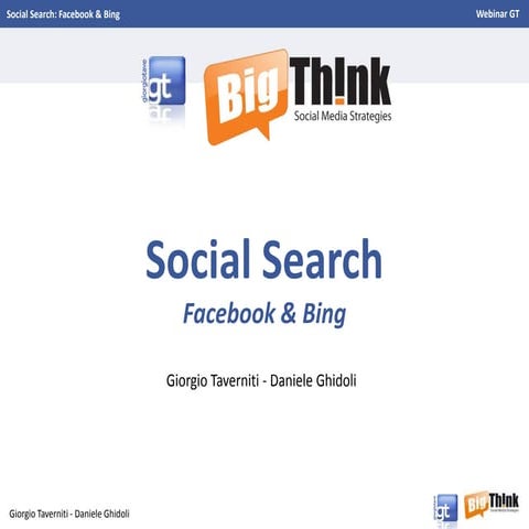 Social Search: Facebook e Bing