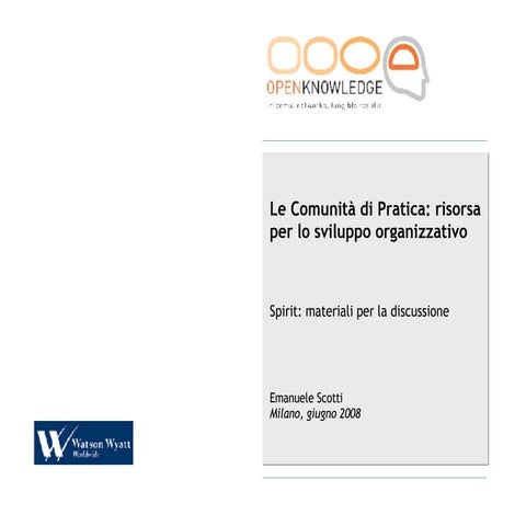 Comunità di Pratica e Enterprise 2.0