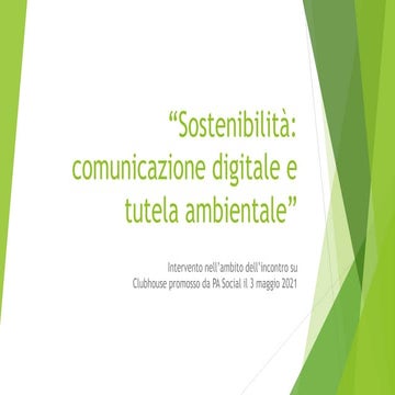 Sostenibilità: comunicazione digitale e tutela ambientale