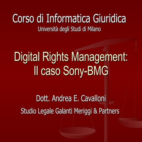 Andrea Cavalloni, Il caso Sony-BMG