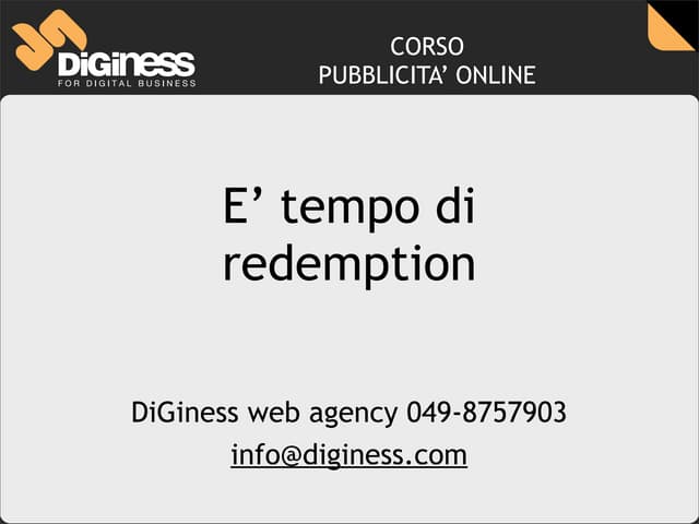 Presentazione Corso pubblicità online