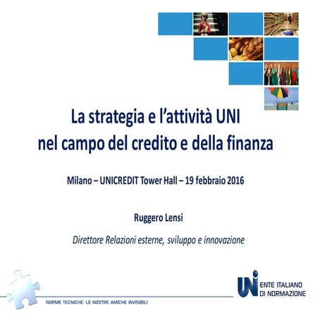 19 FEBBRAIO GIORNATA DI STUDIO - I MATERIALI - Ruggero Lensi UNI