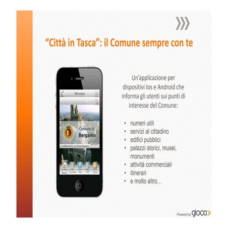 Presentazione App CITTA' IN TASCA per IOS e Android