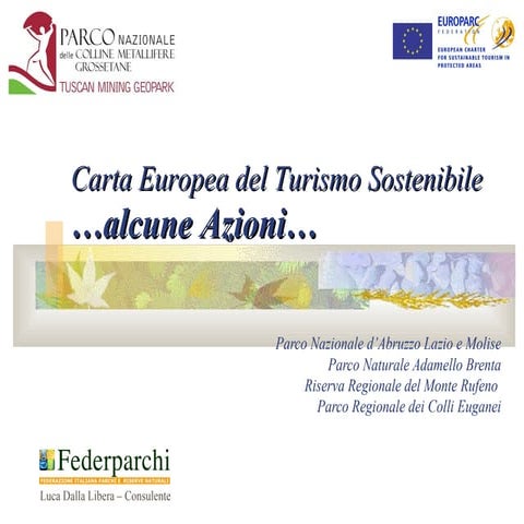 Presentazione Alcune Azioni per Turismo Sostenibile Parchi Italiani