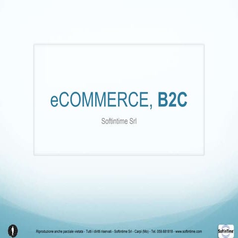 Presentazione B2C, eCommerce per il Fashion e Abbigliamento