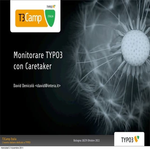 Caretaker monitor TYPO3 CMS T3CampItalia 2011 David Denicolò