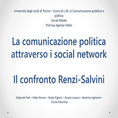 La comunicazione politica attraverso i social network
