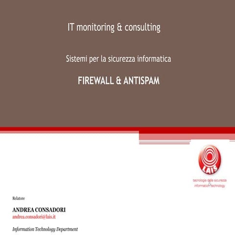 Firewall, Antispam e ipmonitor