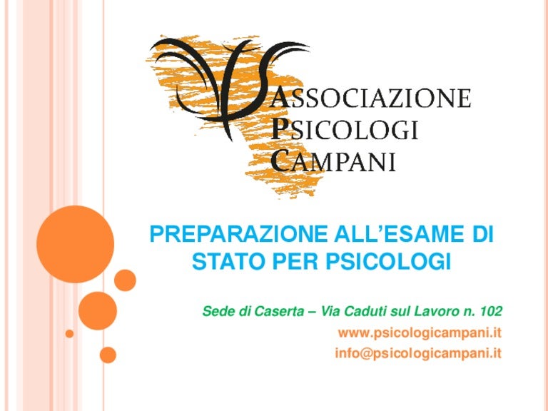 Preparazione all'Esame di Stato per Psicologi - A Caserta